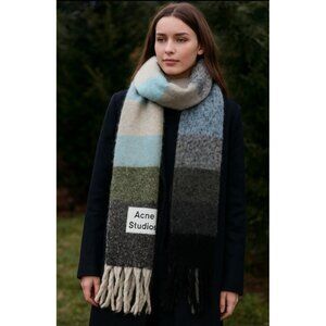 Acne Studios Multicolor Mohair Checked Scarf